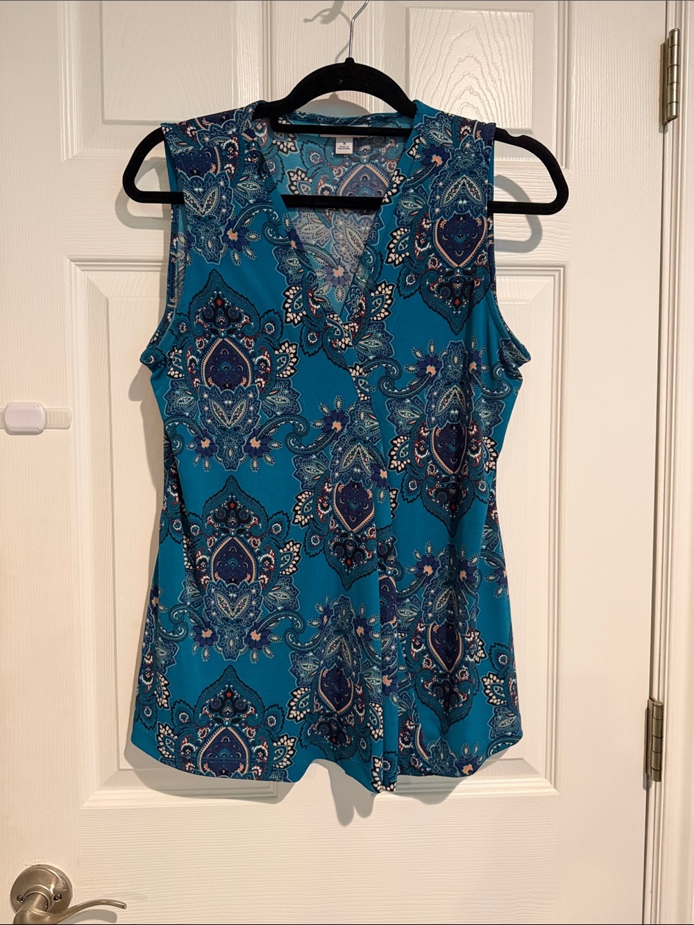 croft & barrow Teal Paisley V-Neck Sleeveless Camisole